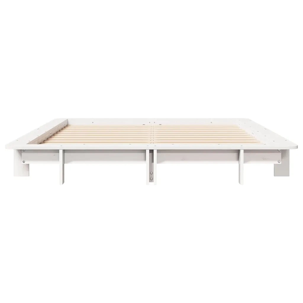 Letto senza Materasso Bianco 120x200 cm Legno Massello di Pino 850663