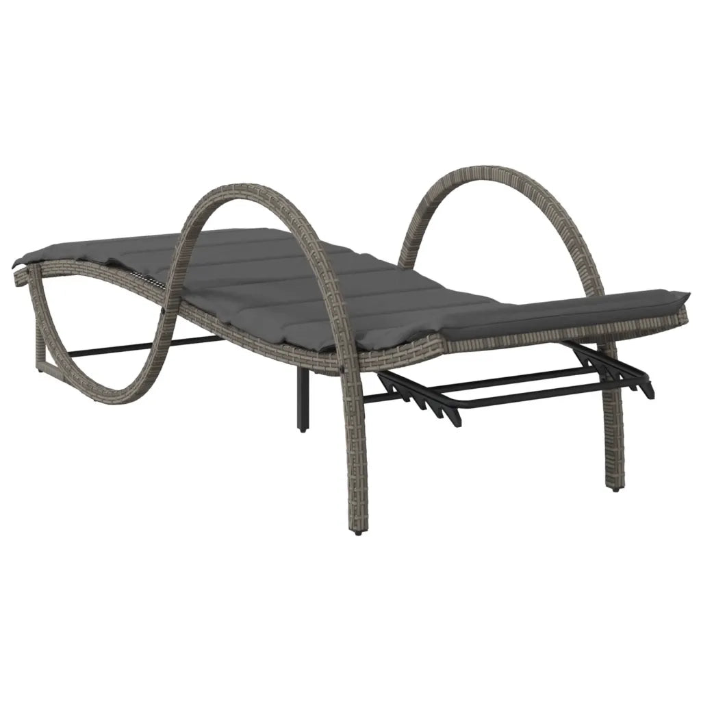 Lettini Prendisole 2 pz con Cuscini Grigio in Polyrattan 3277309