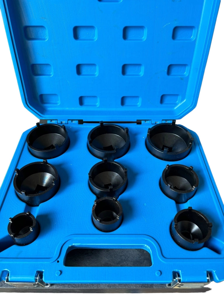SET CHIAVI A BUSSOLA PER SERRAGGIO GHIERE 9 PZ KM4-KM12 CON DENTI ESTERNI
