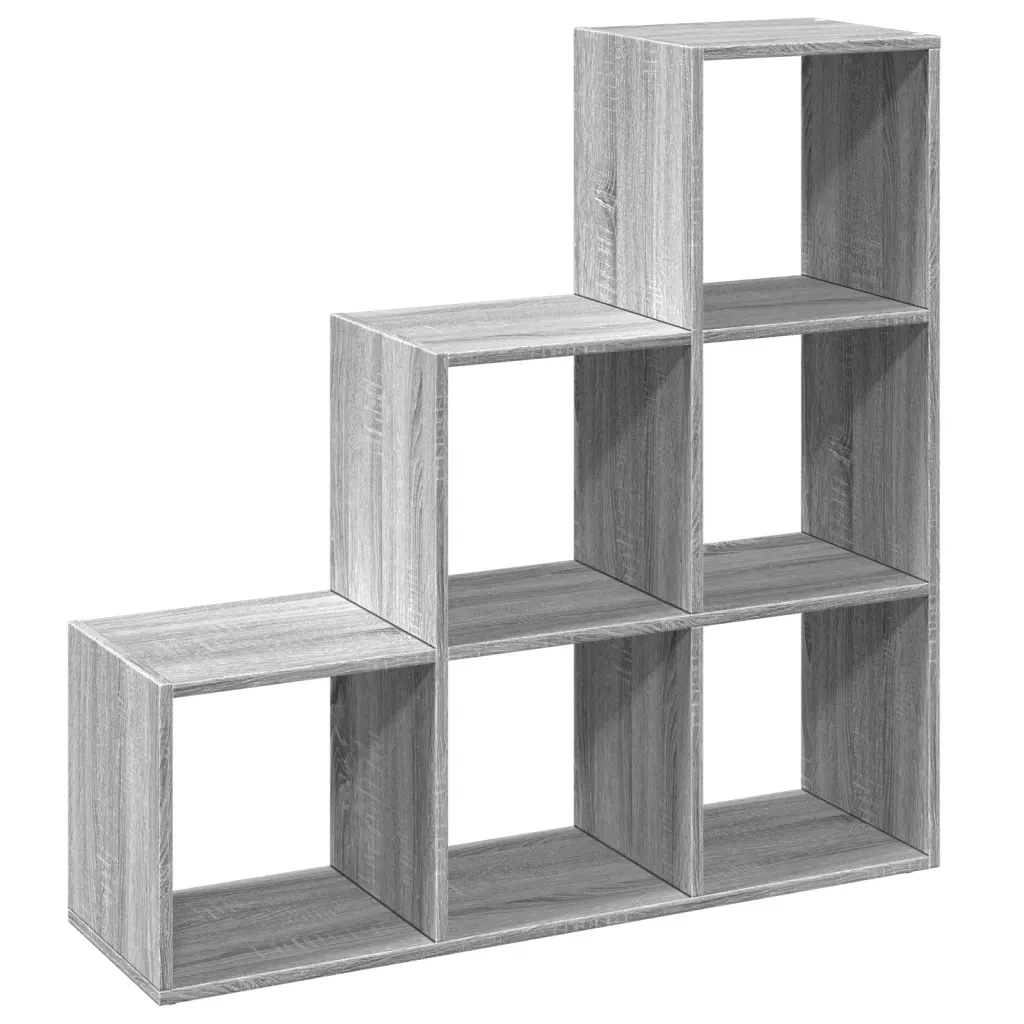 Libreria Divisorio 3 Ripiani-Scaffale per Libri-Mobile di Stoccaggio Grigio Sonoma 99x29x99cm Truciolato