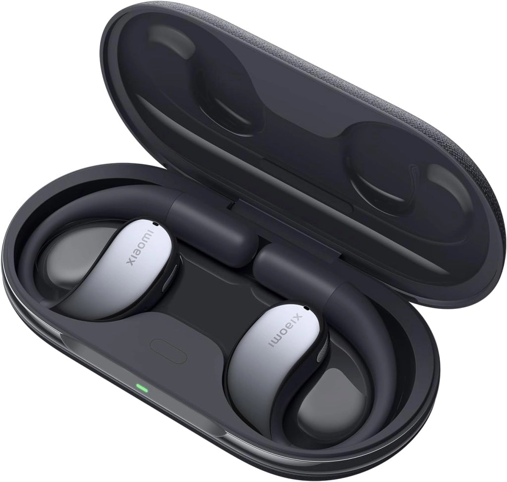 OpenWear Stereo, Cuffie Bluetooth, custodia di ricarica, Hi-Res Audio con driver dinamico, Fino a 38,5 ore di ascolto, Doppio microfono con riduzione del rumore, Design Ergonomico, Grigio