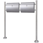 Cassetta postale doppia dal design contemporaneo in acciaio inox su gambe 120 cm 1002006