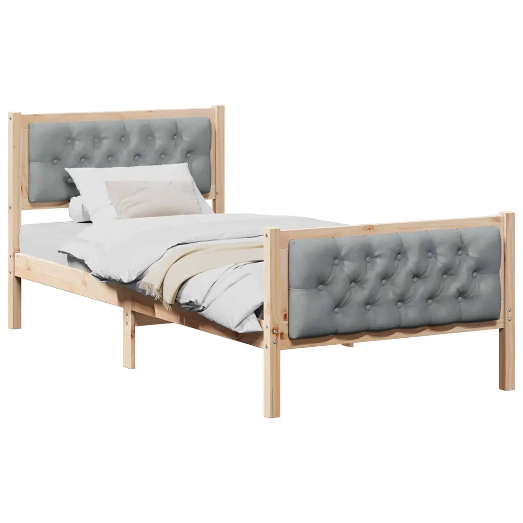 Struttura del letto Grigio chiaro 90 x 190 cm Pino massello 878434