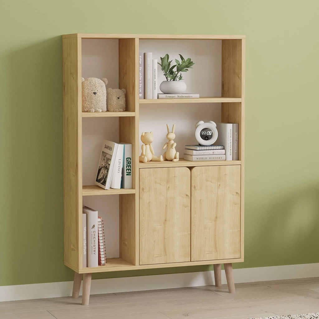 Libreria in legno "Lumo" - 80 x 24 x 120 cm - Beige