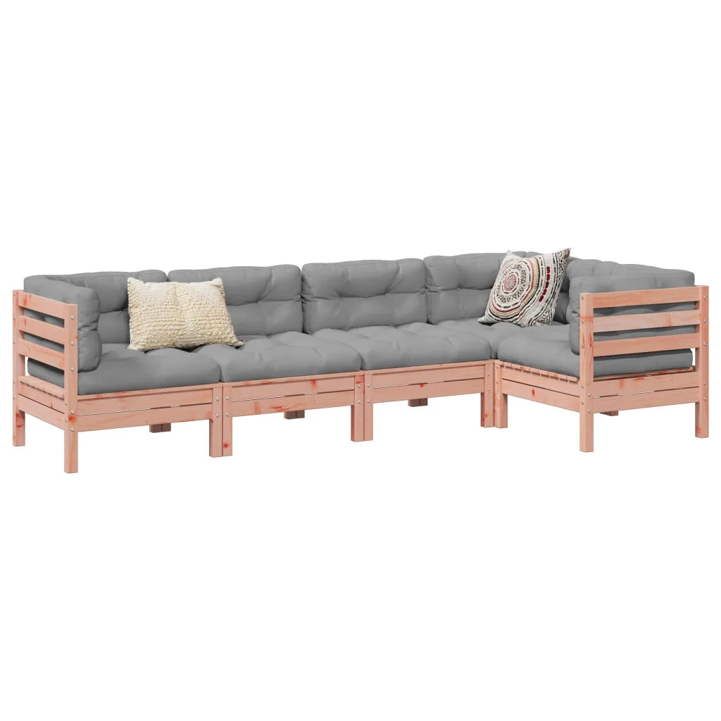 Set Divani Giardino 5 pz Cuscini Legno Massello Abete Douglas 3299439