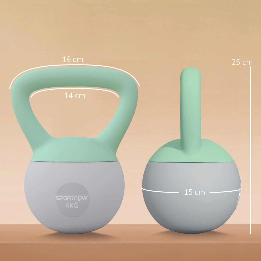Kettlebell Pesa Rusa 4 kg ¨C zephmum ¨C Verde Grigio 19x15x25 cm