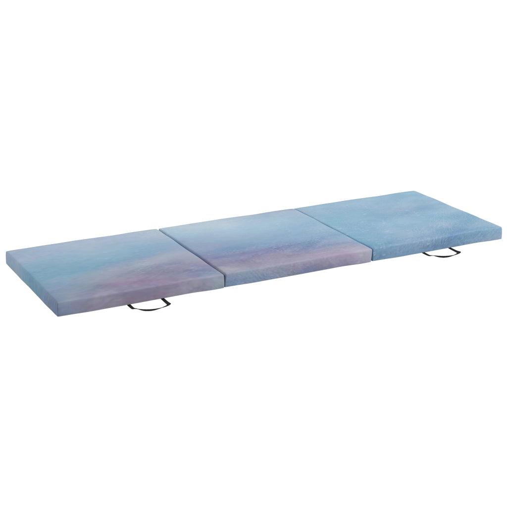 Tappetino da Ginnastica 180x60x5 cm Pieghevole Crash Mat con Maniglie per Allenamento a Casa in PU e EPE Azzurro