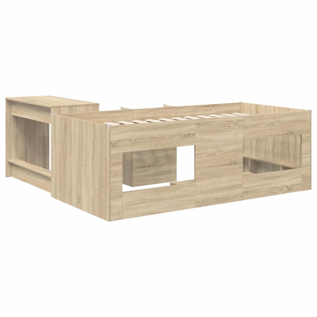 Struttura del Letto con Scrivania 2 pz Rovere Sonoma 3423448