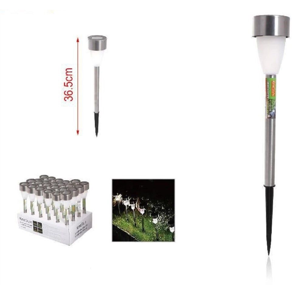 Trade Shop - Set 12 Pezzi Lampada Solare Led Con Picchetto Da Giardino Esterno 36.5cm 2002986 -