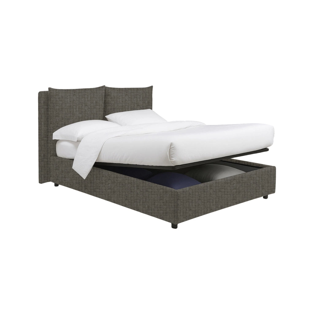 Todmorden, Letto Singolo Sfoderabile Made in Italy, Grigio Tortora