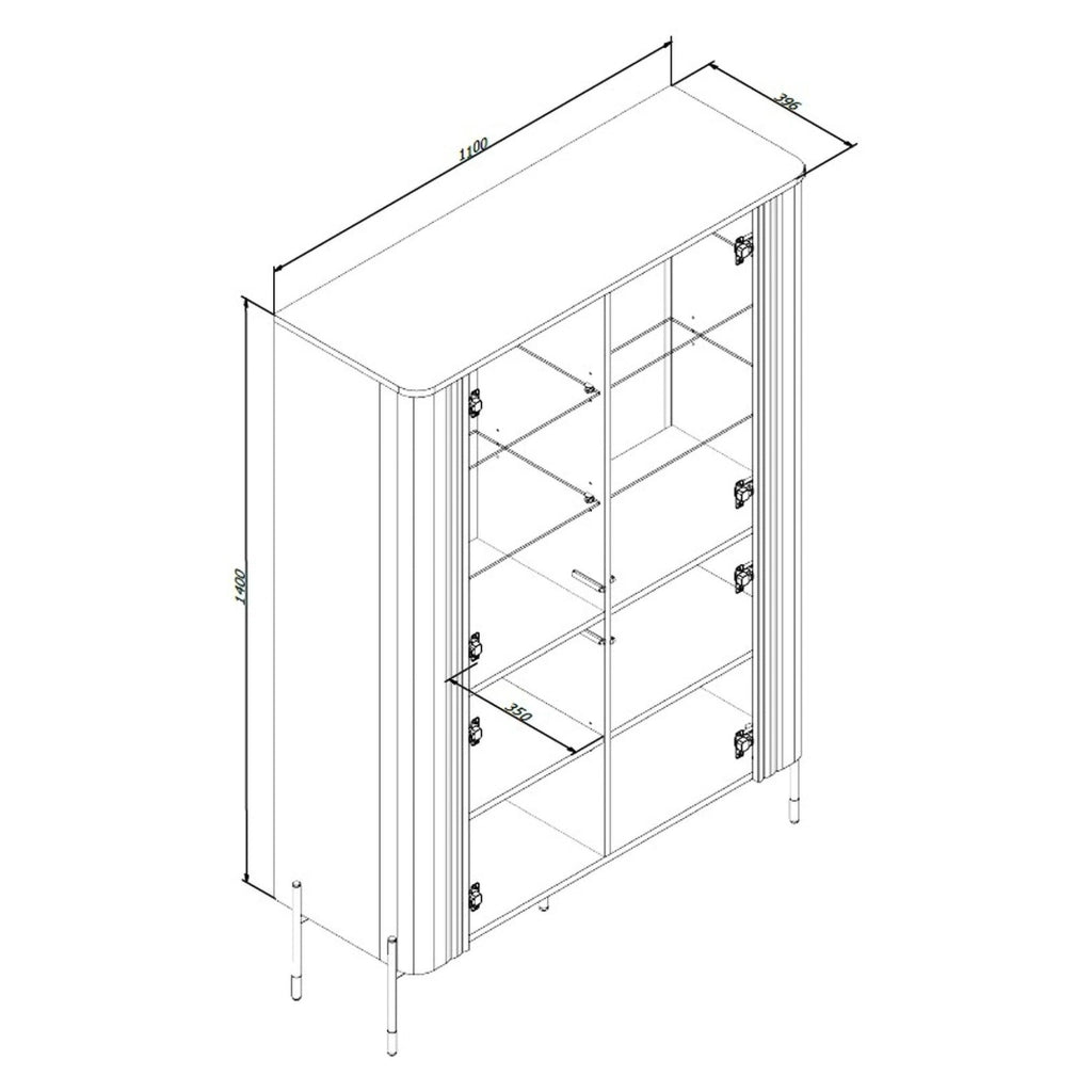 Mobile Espositore Cimino, Vetrina 8 Ripiani, 110x40x160h cm Marrone Noce