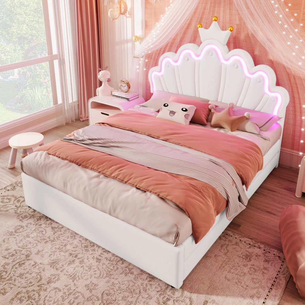 letto imbottito pu bianco 140 x 200 cm