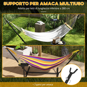 Supporto per Amaca max 150kg con Tavolino Integrato 285x125x110 cm in Acciaio Nero
