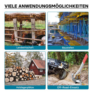 Paranco a leva max 4000 kg 3 m 2 ganci di carico Argano manuale a fune