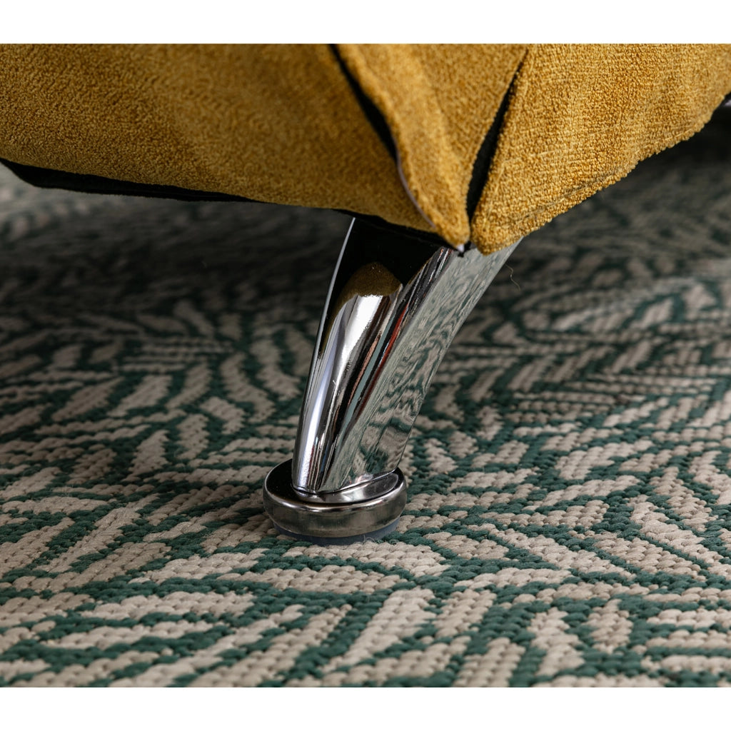 Chaise Longue Massaggiante 140° con Vibrazione Delicata e Tasca Laterale; Comfort Ergonomico in Lino Giallo Senape
