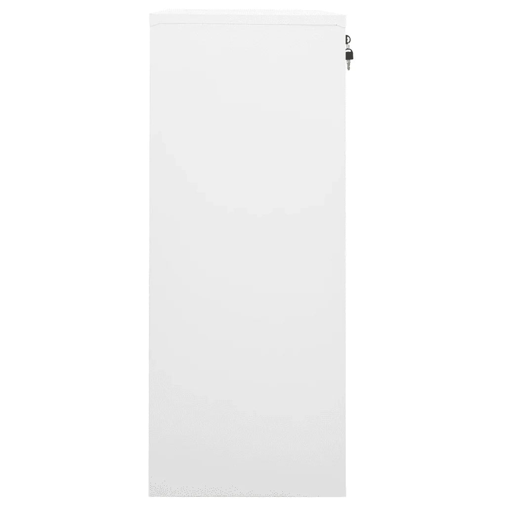 Mobile contenitore da ufficio resistente con 2 ripiani regolabili 90 x 40 x 102 cm acciaio bianco 02_0046907