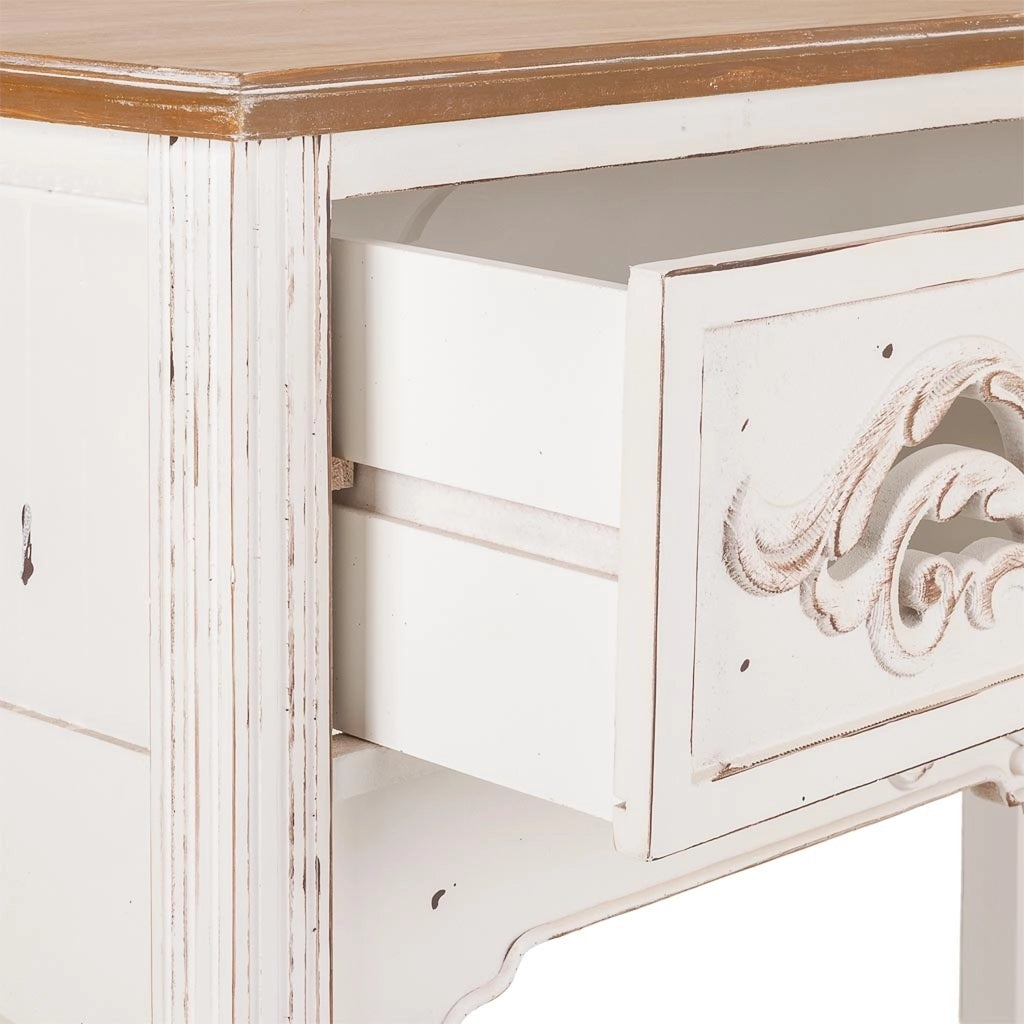 Mobile da ingresso in legno bianco 110x46x90,5h