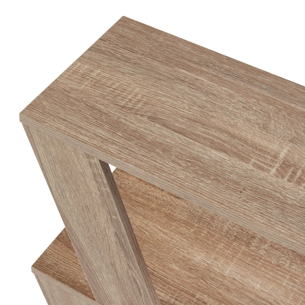 Tavolino laterale con 2 ripiani pannello di particelle 60 x 22 x 57 cm effetto rovere marrone 03_0010934