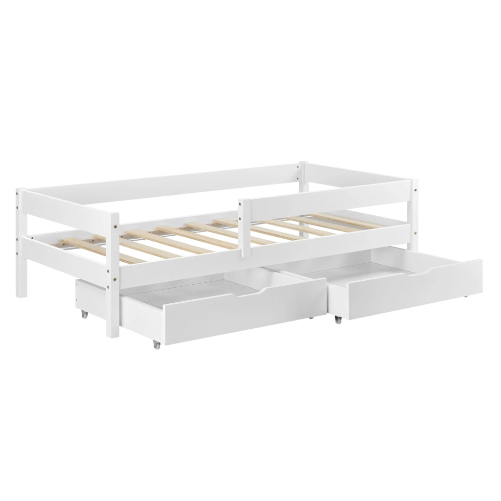 Struttura Letto Borgarnes per Bambini Ragazzi 200 x 90 cm in Legno di Pino - Bianco [en.casa]