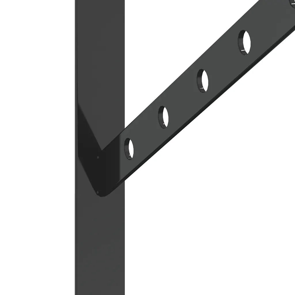 4 pz Staffe per Mensola | Ripiano | Scaffale 40x2,5x25 cm in Acciaio Inox Nero