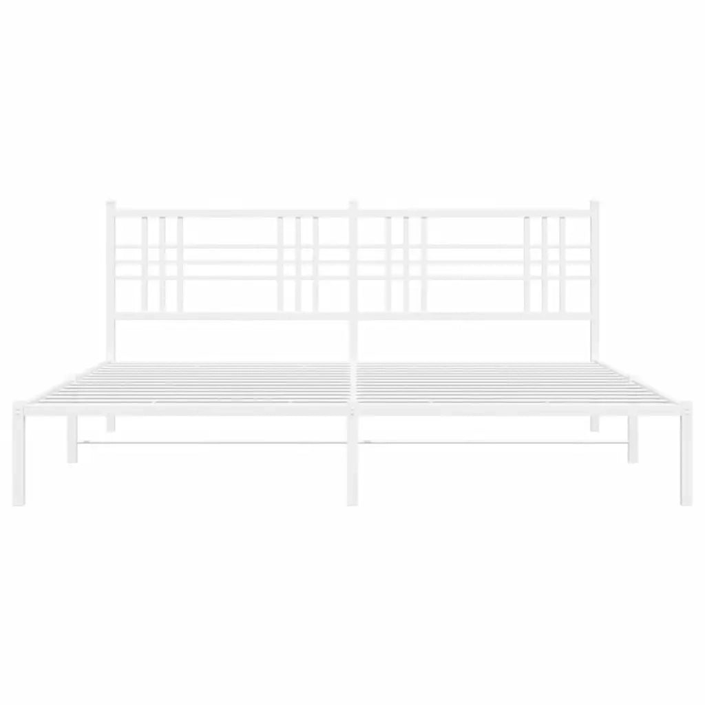 Giroletto con Testiera Metallo Bianco 193x203 cm 376379