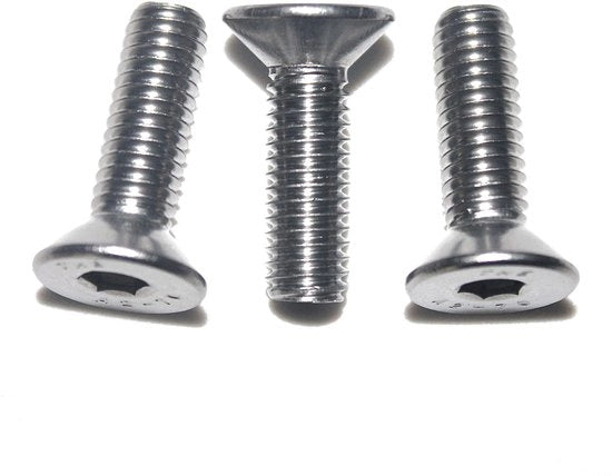 Viti Sottoposte in Acciaio Inossidabile A2 - Lato Interno - Filo a Mezzadro Metrico - 100 Pezzi - Lunghezza 25 mm - Resistente ai Colpi