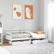 vidaXL Dormeuse con Cassetti Bianco 90x190 cm Legno Massello di Pino