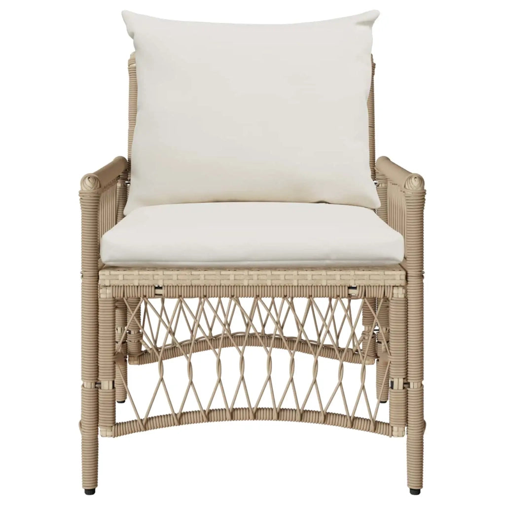 Sedia da Giardino | Sedie da Esterno con cuscino Beige 73 x 61 x 77 cm polyrattan