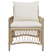 Sedia da Giardino | Sedie da Esterno con cuscino Beige 73 x 61 x 77 cm polyrattan