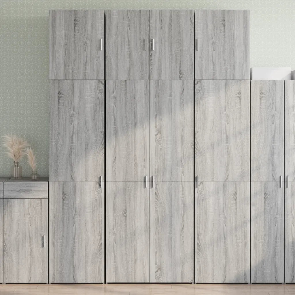 Credenza | Madia | Buffet da pranzo | Armadio da pranzo Grigio Sonoma 80x42,5x249 cm in Legno Multistrato