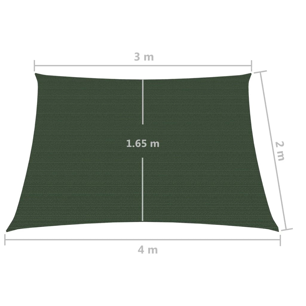 Vela ombreggiante 160 g/m² 3/4 x 2 m HDPE verde scuro 02_0009420