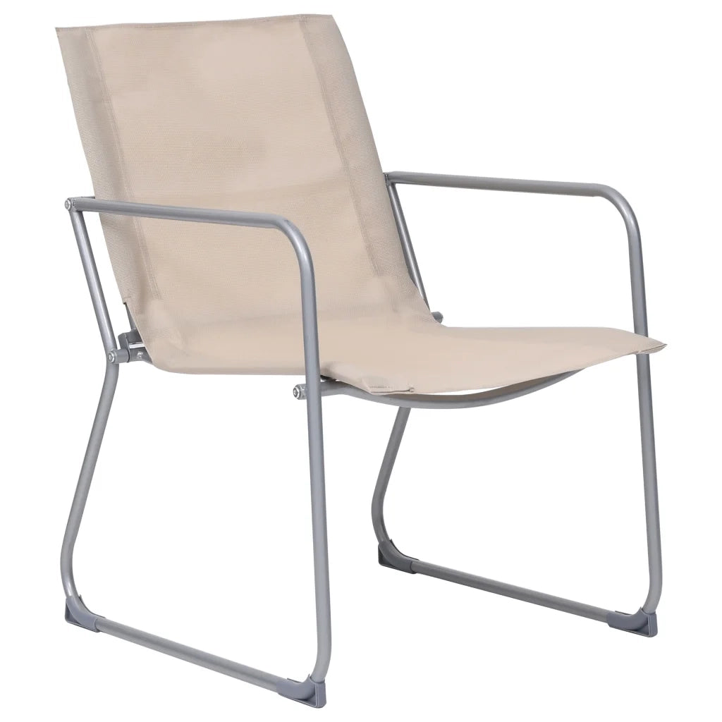 Set Divano da Giardino 4 pz | Set Salotto da Giardino in Tessuto e Acciaio Crema
