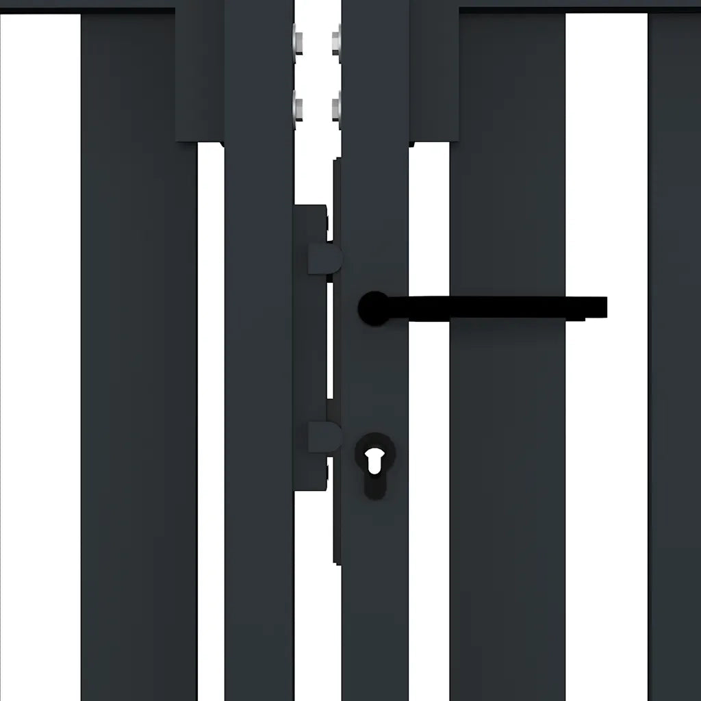 Cancello per Recinzione a doppia Porta in Acciaio 300x125 cm Antracite 146352
