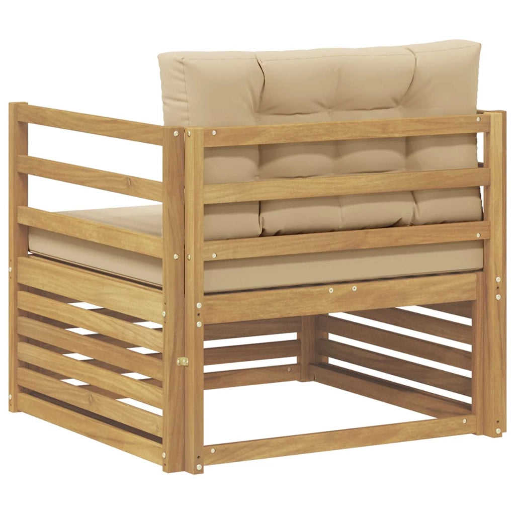 Divano da esterno-Divano da Giardino Bianco e Beige 372977