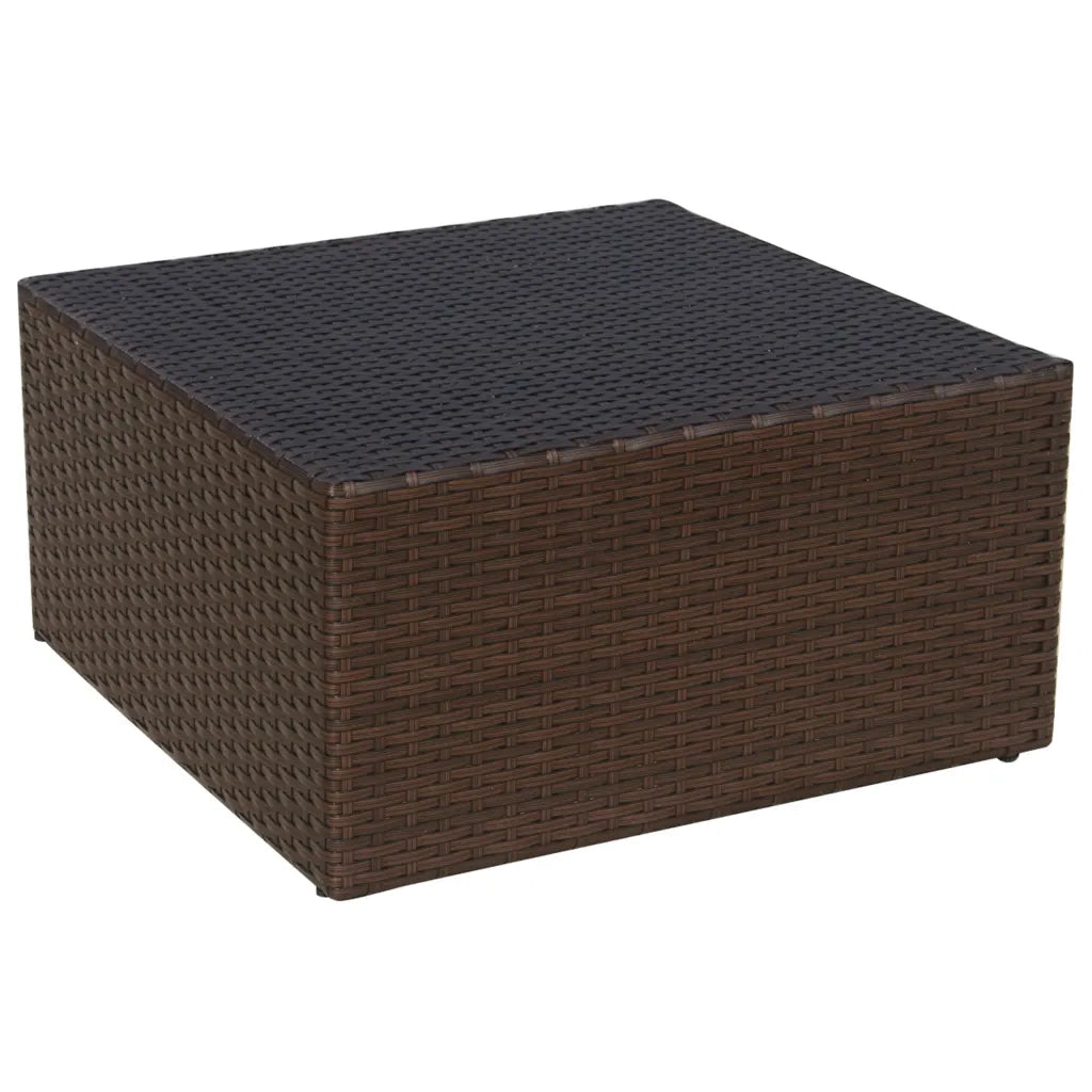Sedia da Giardino con Poggiapiedi in Polyrattan Marrone 41980