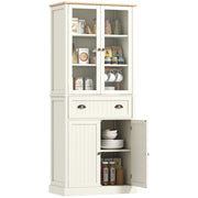 Credenza con Vetrina e Cassetto ¨C Xylo ¨C Crema 76x40x182,5 cm