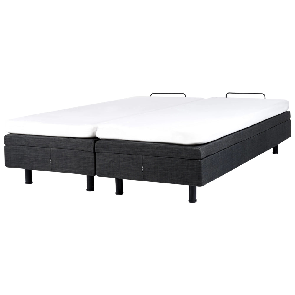 Letto elettrico singolo in poliestere grigio scuro regolabile con telecomando senza testata 160 x 200 cm stile moderno
