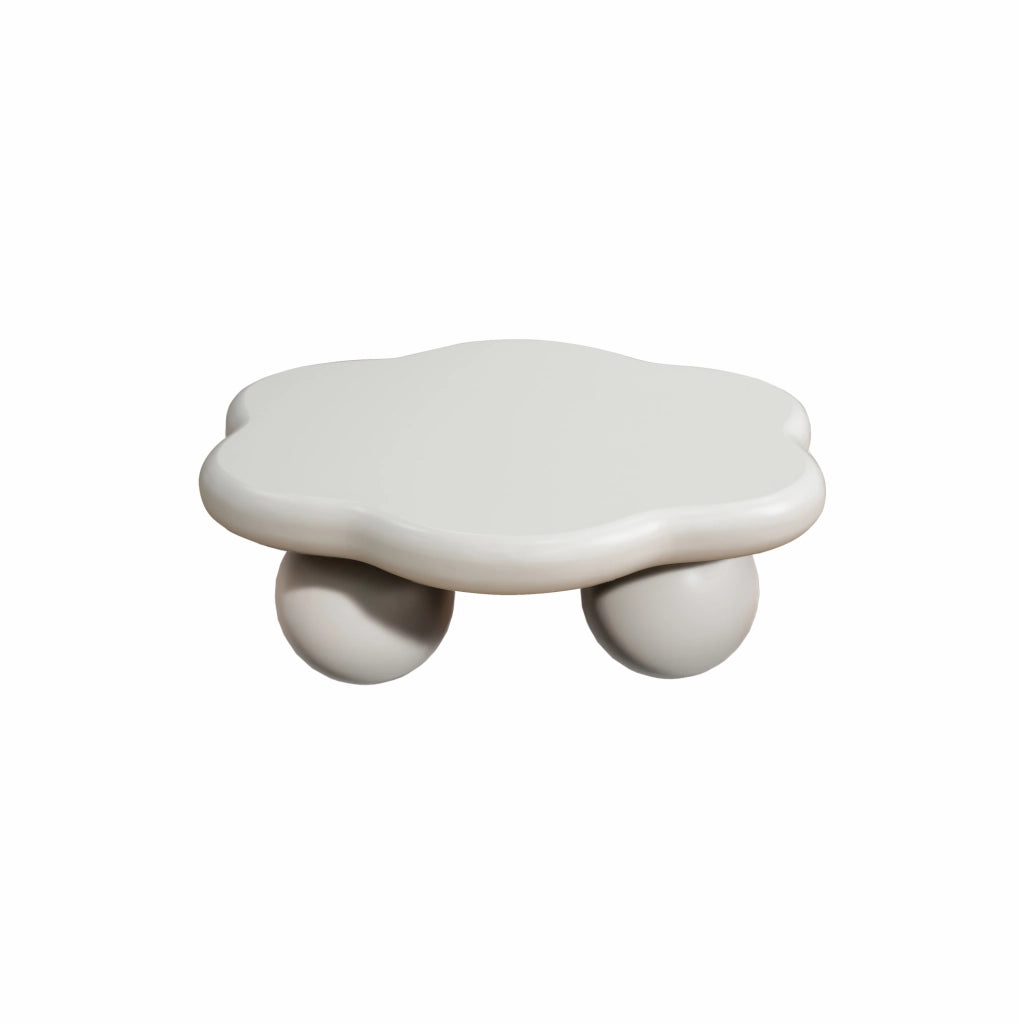 Tavolino da caffè a nuvola Ø80 cm color crema