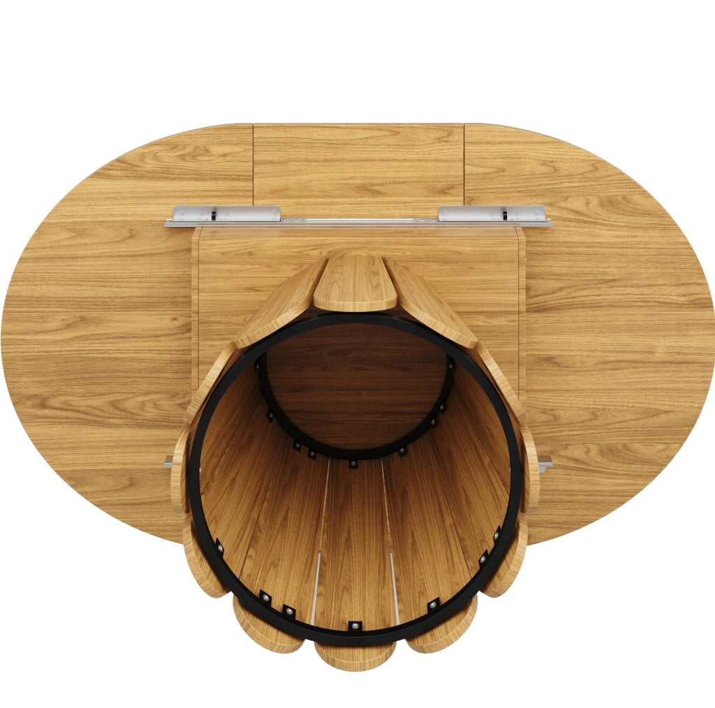 Tavolo da pranzo rotondo allungabile in MDF, 118-158 cm, colore legno