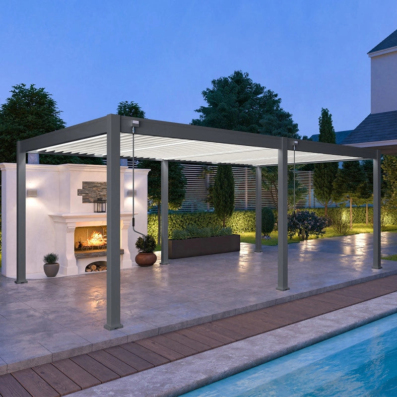 Pergola bioclimatica Ombréa VS autoportante 4x6M - Antracite/bianco