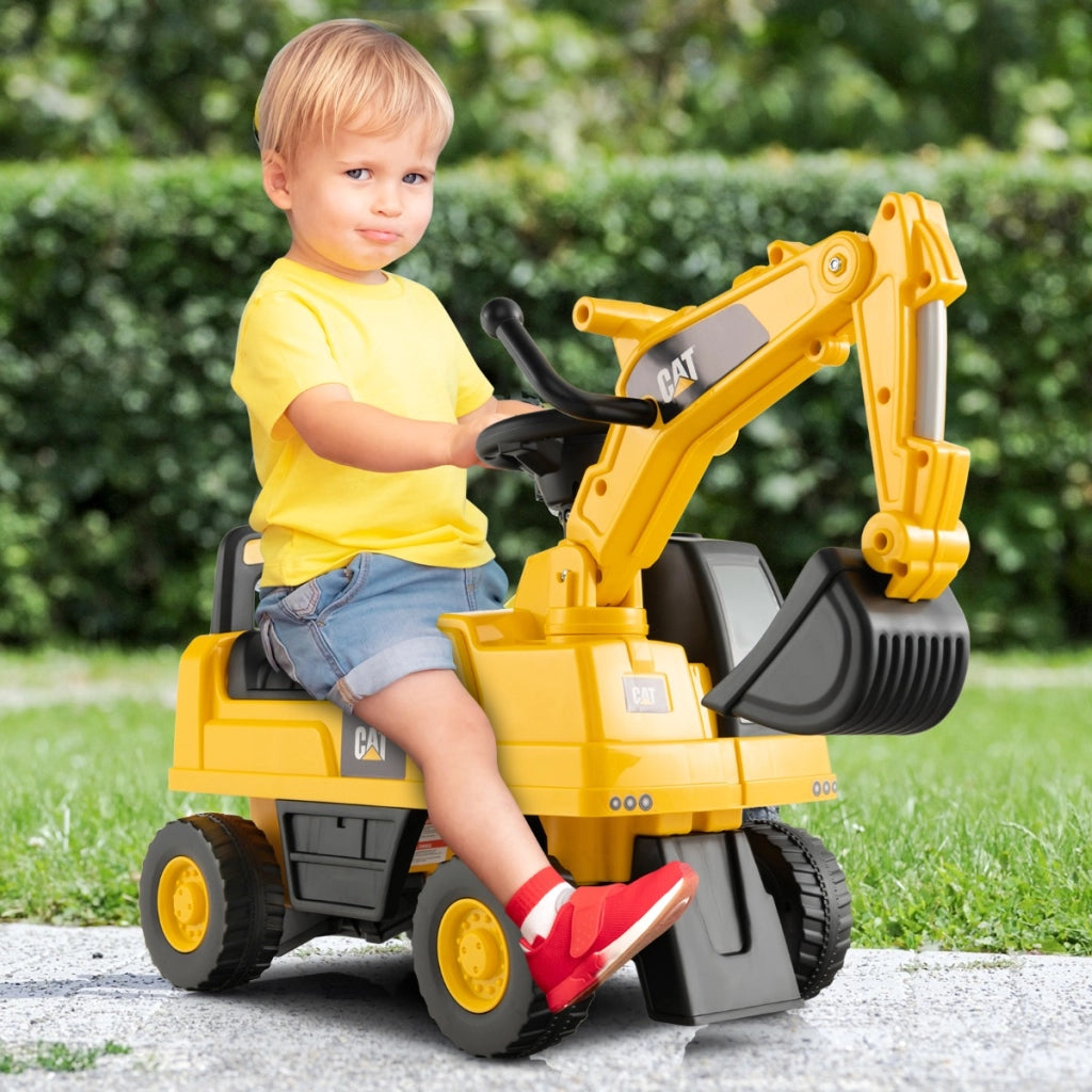 Escavatore giocattolo funzionale con benna da scavo girevole ruote antiscivolo, Escavatore per bambini Giallo-Macchinine giocattoli