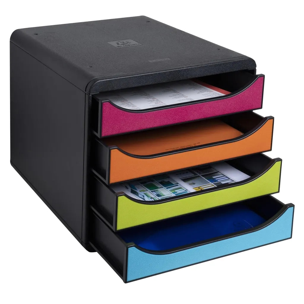 Exacompta Set Cassetti da Scrivania Big-Box "Harlequin" con 4 Cassetti 444583