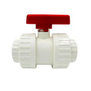 Aquariumline Valvola di chiusura a sfera con doppia ghiera in PVC bianco Ø20mm