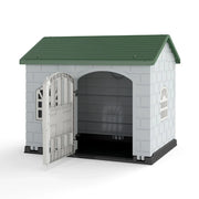 Cuccia per cani o altri animali domestici 75 x 58 x 65 cm con porta chiudibile a chiave 3 finestre atmosfera accogliente verde PP 20_0012926