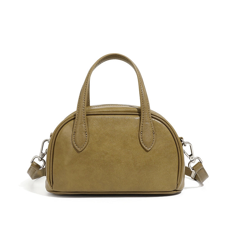 Borsa a tracolla da donna in vera pelle, colore verde.