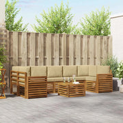 Set di divani da esterno con cuscino 8 pcs Naturale e Beige 3374538