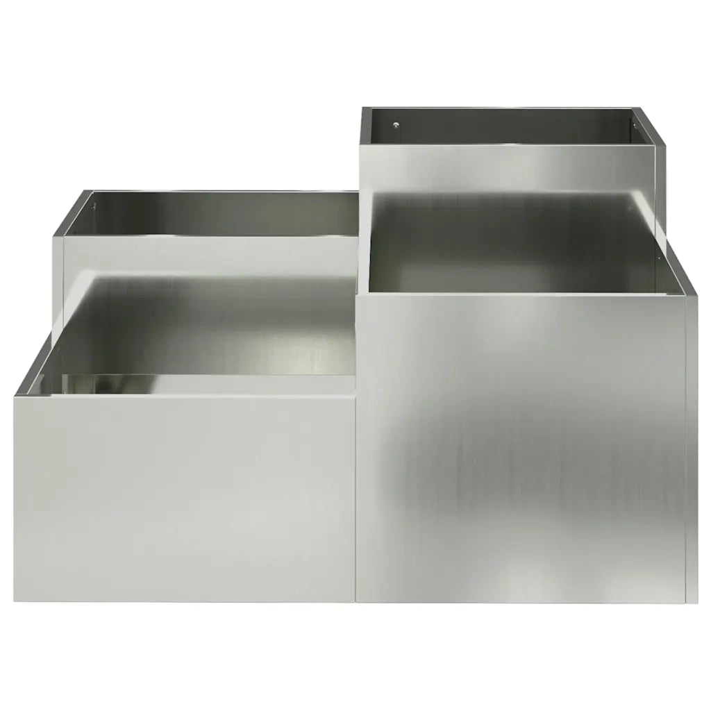 Fioriere | Cassetta per fiori | Vaso da giardino Argento 80 x 80 x 48 cm Acciaio zincato