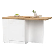 Mobile Dispensa Migabato, Isola da Cucina un Ripiano Made in Italy, 160x80x90h cm Bianco Lucido