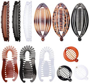 Banchi di spille per capelli a forma di banana 12 pezzi spille per capelli a forma di banana per donne spille per coda di cavallo spille per capelli a forma di banana per donne ragazze spille per capelli plastiche a forma di banana 4 stili