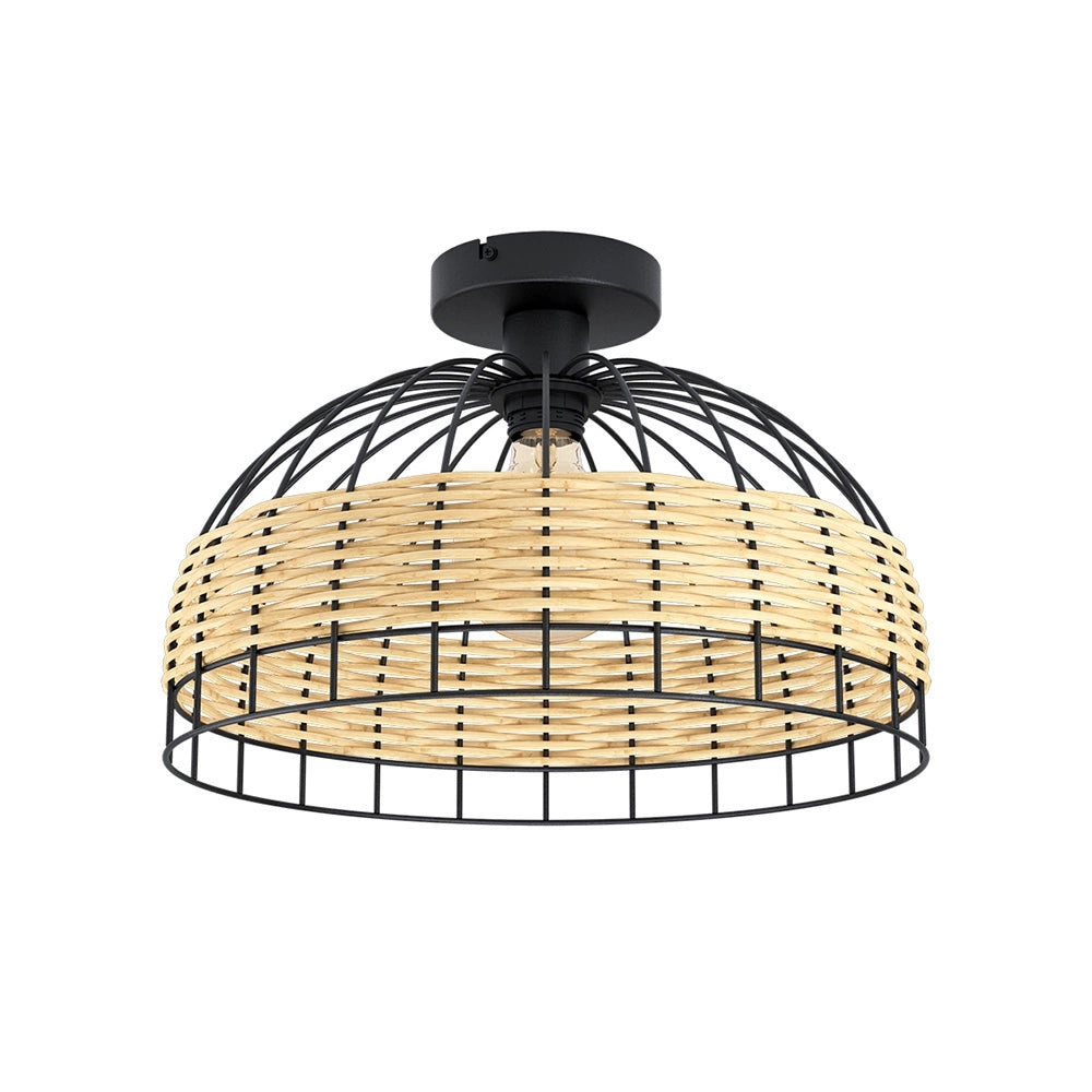 Plafoniera Industrial Anwick 1 Luce Metallo Nero